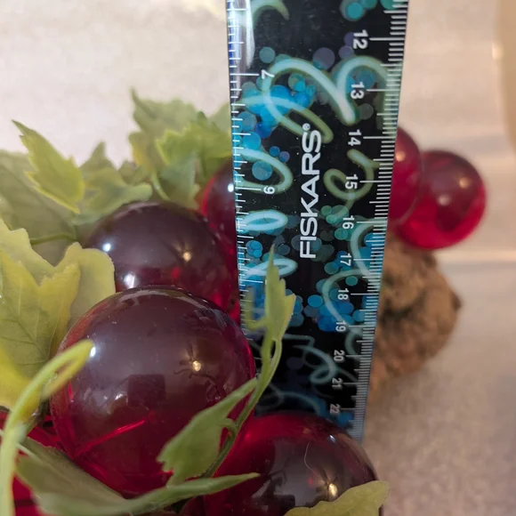 MCM Lucite Red/Orange Glass Grapes on Natural DriftWood - Picture 10 of 12